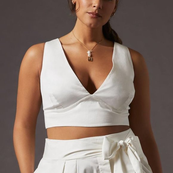 Anthropologie Tops - NWT Mare Mare x Anthropologie White Back Tie Top Size XL